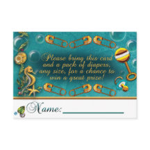 Under Sea Baby Shower Diaper Raffle Cards