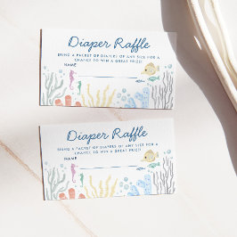 Under Sea Baby Shower Diaper Raffle Enclos Tilläggskort