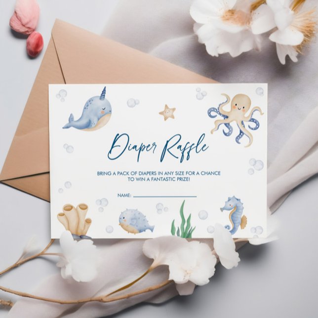 Under Sea Baby Shower Diaper Raffle Tilläggskort (Skapare uppladdad)