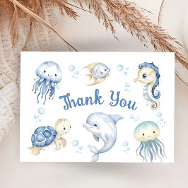 Under Sea Baby Shower Flat Tack-kortet Tilläggskort