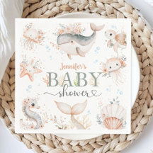 Under Sea Baby Shower Girl Boho Pappersservett