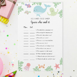 Under Sea Baby Shower Gissa vem som sa att det spe