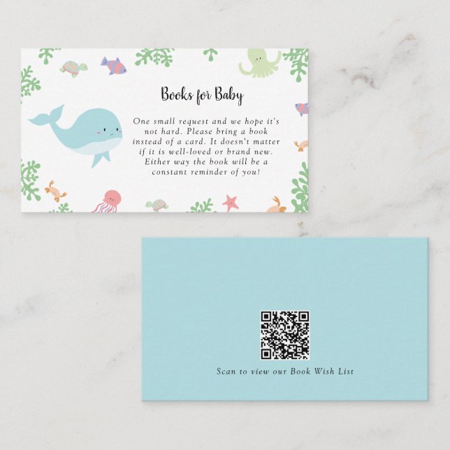 Under Sea Baby Shower gissar du hur många spelkort Placeringskort (Fram/baksida)