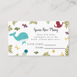 Under Sea Baby Shower gissar du hur många spelkort Placeringskort