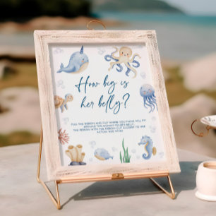 Under Sea Baby Shower hur Big Belly signerar Poster