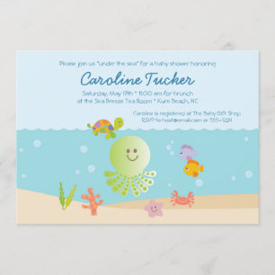 Under Sea Baby Shower Inbjudningar