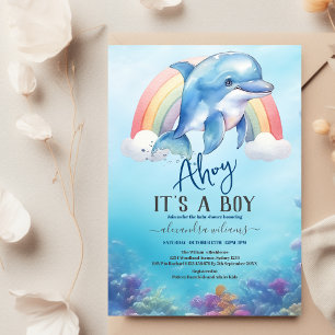 Under Sea Baby Shower Ocean Animals Boy Inbjudningar