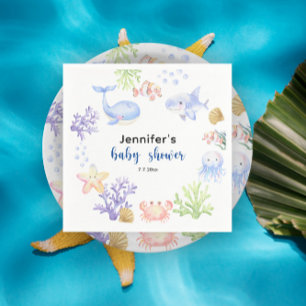 Under Sea Baby Shower Ocean Animals Pappersservett