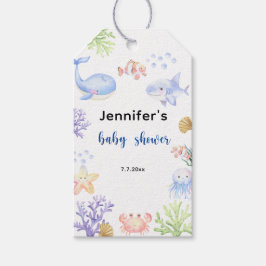 Under Sea Baby Shower Ocean Animals Presentetikett