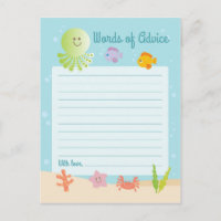 Under Sea Baby Shower Ord of Advice Card