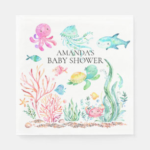Under Sea Baby Shower Papper Napkins Pappersservett