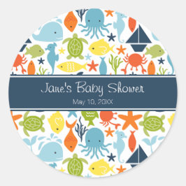 Under Sea Baby Shower Runt Klistermärke