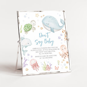 Under Sea Baby Shower, säg inte Baby Poster