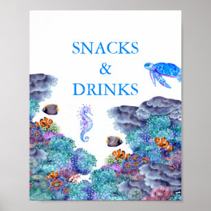 Under Sea Baby Shower Snacks and Drinks Poster