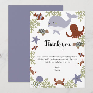 Under Sea Baby Shower - tack Kawaii Kort