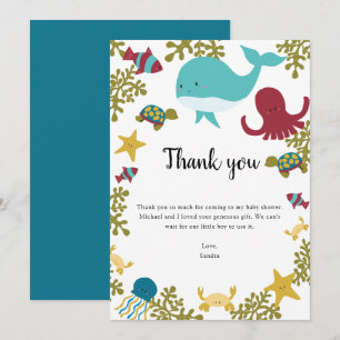 Under Sea Baby Shower - tack Kawaii Kort