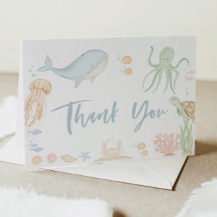 Under Sea Baby Shower tackade du ditt kort, vikt Kort