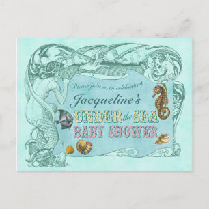 Under Sea Baby Shower-vykortet för inbjudningar at