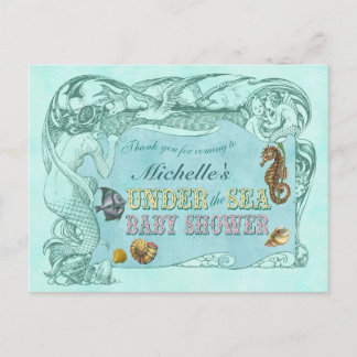 Under Sea Baby Shower-vykortet för Tack Vykort