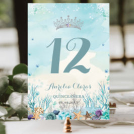 Under Sea Beach Quinceañera XV-Sweet sixteen Bordsnummer