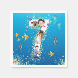 Under Sea Big 7:e Birthday Photo Collage Pappersservett