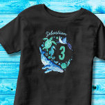 Under Sea Birthday Boy Blue Watercolor T Shirt<br><div class="desc">En design för en undervattenspojke under firande för din födelsedagspojke med handmålade vattenfärgade havslevande varelser som val,  sköldpaddor,  maneter och havshästar! Du kan anpassa namn och ålder. Se hela matchande party-samling.</div>