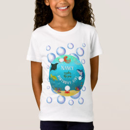 Under Sea Birthday Girl Vatten Bubbles T Shirt