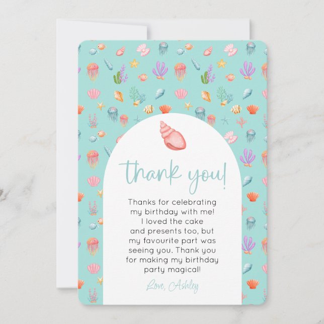 Under Sea Birthday Photo Tack Inbjudningar (Framsida)