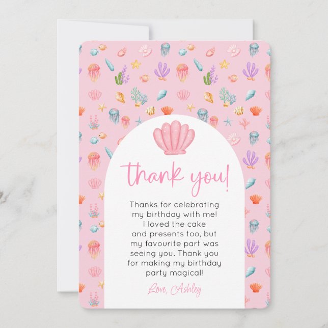 Under Sea Birthday Photo Tack Inbjudningar (Framsida)