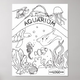 Under Sea Birthday Sea Life Art Coloring Art Poster