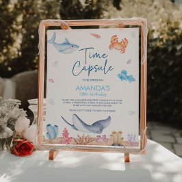 Under Sea Birthday Time Capsule Sign Poster