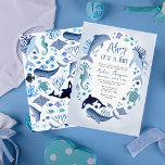 Under Sea Blue Ahoy är det en pojkvän-babyskor Inbjudningar<br><div class="desc">Under Sea Blue Ahoy är det en pojkbabyinbjudan.</div>