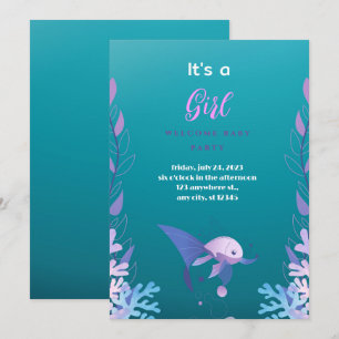 Under Sea Blue är det en Baby Shower Inv. Inbjudningar