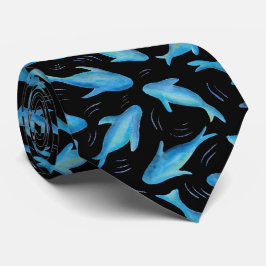 Under Sea Blue Black Shark Fish Mönster Slips