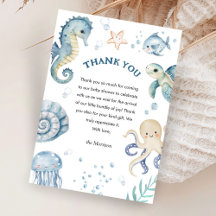 Under Sea Blue Boy Watercolor Baby Shower