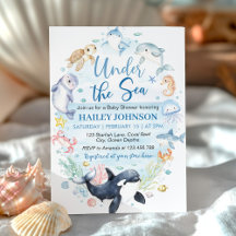 Under Sea Blue Ocean Animals Baby Shower