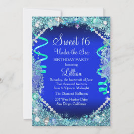 Under Sea Blue Sweet 16-inbjudan Inbjudningar