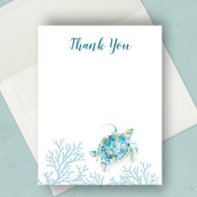 Under Sea Blue Watercolor Sea Turtle Tack