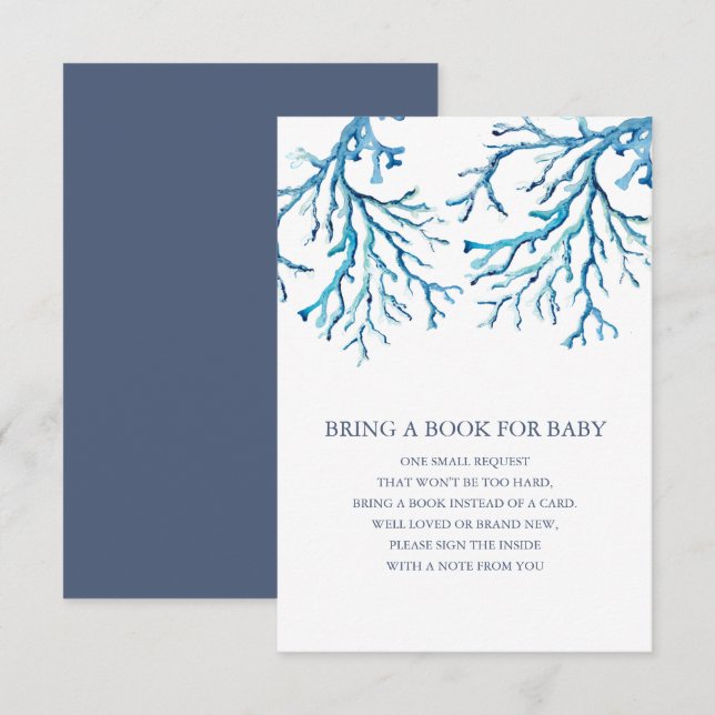 Under Sea Bok för Baby infoga inbjudan (Fram/baksida)