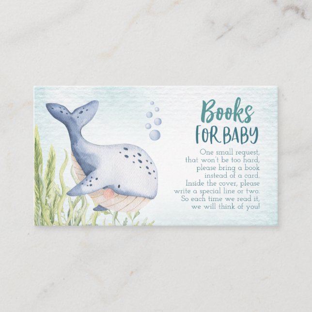 Under Sea Bokar for Baby Shower Card Tilläggskort (Framsida)