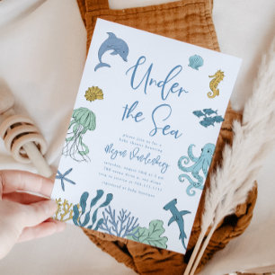 Under Sea Boy Baby Shower Inbjudningar