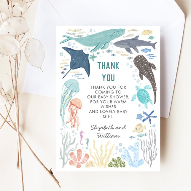 Under Sea Boy Baby Shower Tack Kort (Skapare uppladdad)