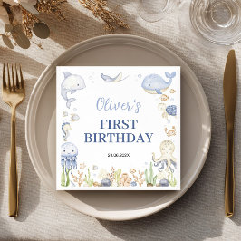 Under Sea Boy Ocean Animals Barns födelsedag Pappersservett