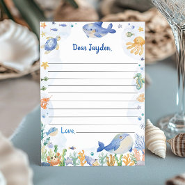 Under Sea Boy Party Time Capsule Message Card Tack Kort