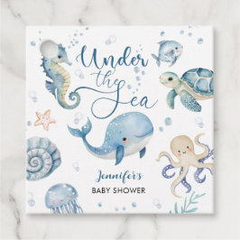 Under Sea Boy Watercolor Baby Shower-favorittagg Gåvor Etiketter
