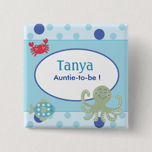 Under Sea Calypo Namn bricka-knappen Knapp (Framsida)