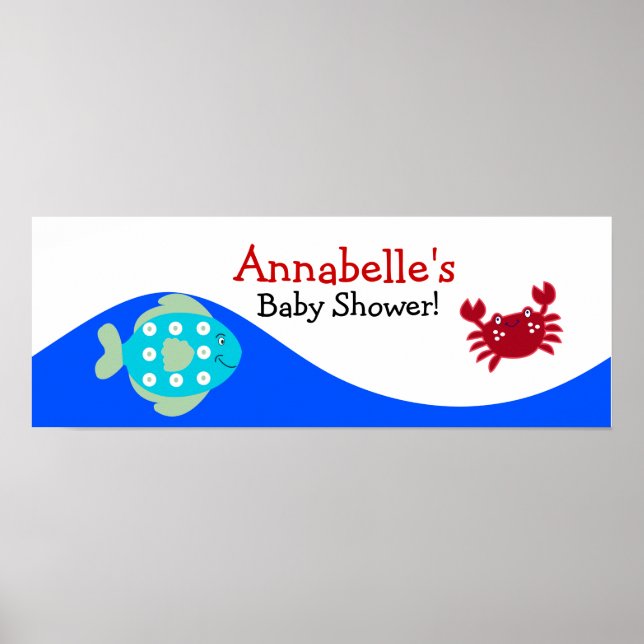 Under Sea Calypso Baby Shower Banner Poster (Framsidan)