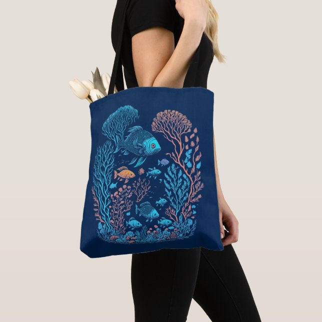 Under Sea Coral Reef Art Tygkasse (Närbild)