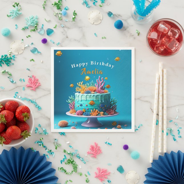 Under Sea Coral Reef Cake - Birthday Pappersservett (Skapare uppladdad)