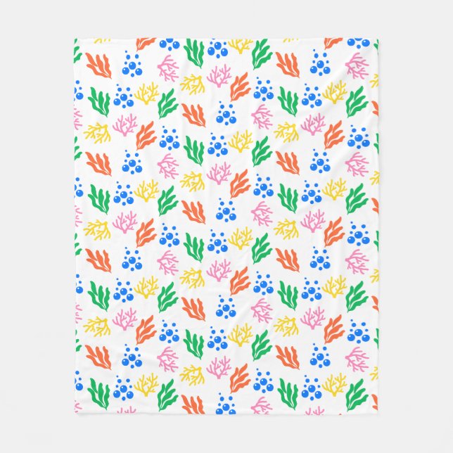 Under Sea Coral Seamless Mönster - Blankets Fleecefilt (Framsidan)